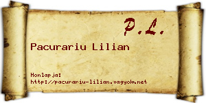 Pacurariu Lilian névjegykártya